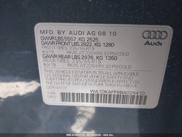 2011 AUDI Q5 WA1DKAFP8BA026410 Photo 8