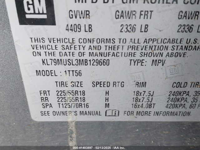 KL79MUSL3MB129660 Chevrolet Trailblazer Awd Rs