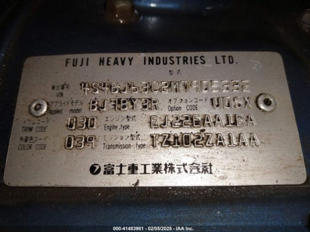 1991 SUBARU LEGACY 4S4BJ63C2M7905332 Photo 8