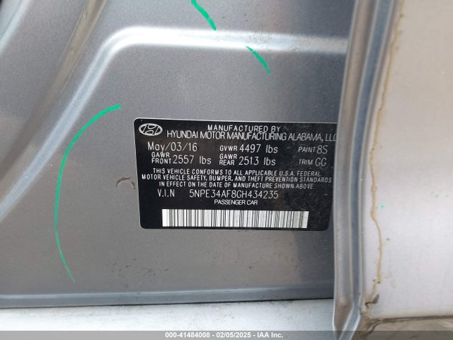 5NPE34AF8GH434235 Hyundai Sonata Sport