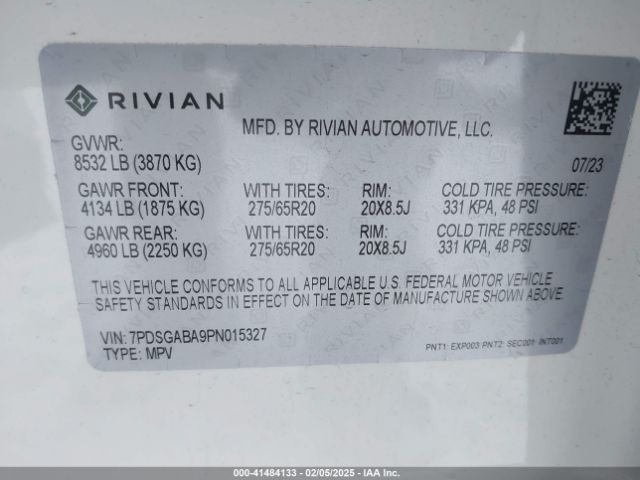 2023 RIVIAN R1S 7PDSGABA9PN015327 Photo 8