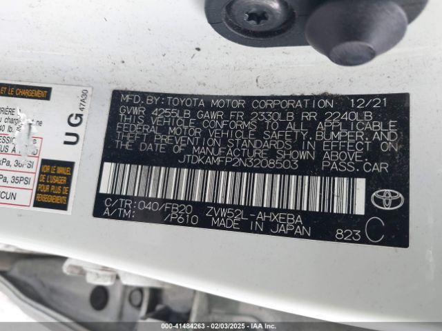 JTDKAMFP2N3208503 Toyota Prius Prime Le
