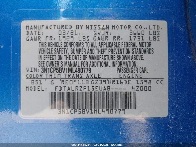 Nissan Kicks S Xtronic Cvt 2021 3N1CP5BV1ML490779 Image 9