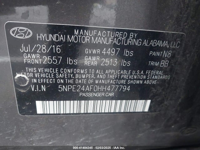 Hyundai SONATA SE 2017 5NPE24AF0HH477794 Image 9
