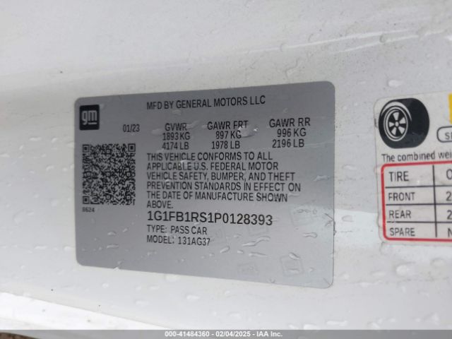 1G1FB1RS1P0128393 Chevrolet Camaro Rwd  1lt