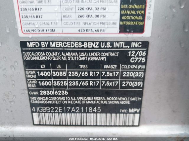 2007 MERCEDES-BENZ ML 320 CDI 4JGBB22E17A211845 Photo 8