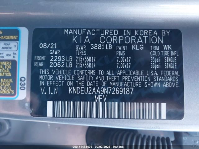 KNDEU2AA9N7269187 KIA SELTOS S
