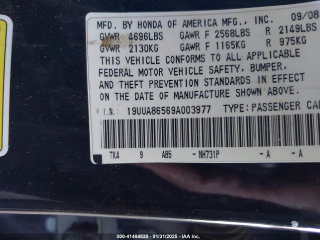 2009 ACURA TL 19UUA86569A003977 Photo 8