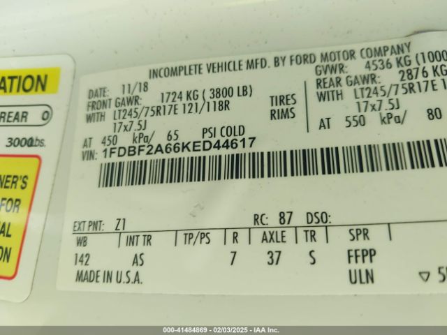 1FDBF2A66KED44617 Ford F-250 Xl
