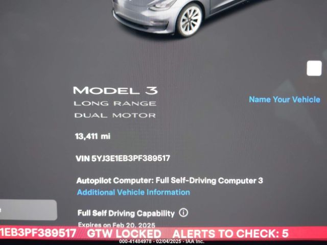5YJ3E1EB3PF389517 Tesla Model 3 Long Range Dual Motor All-wheel Drive