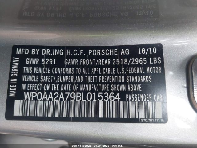 2011 PORSCHE PANAMERA WP0AA2A79BL015364 Photo 8