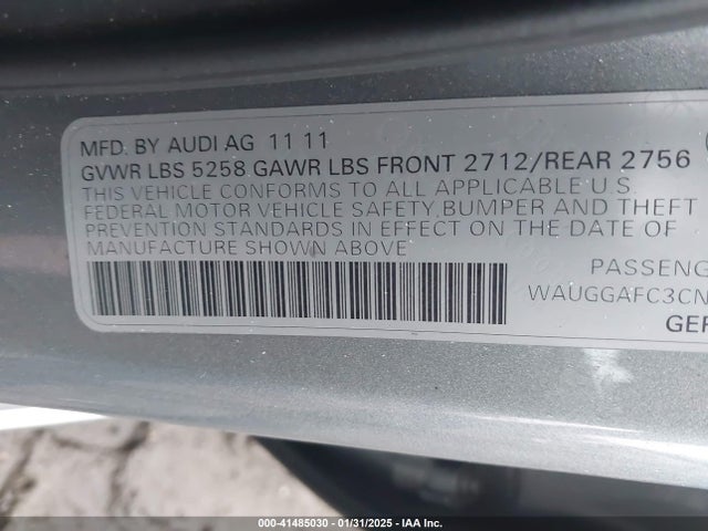 2012 AUDI A6 WAUGGAFC3CN083784 Photo 8