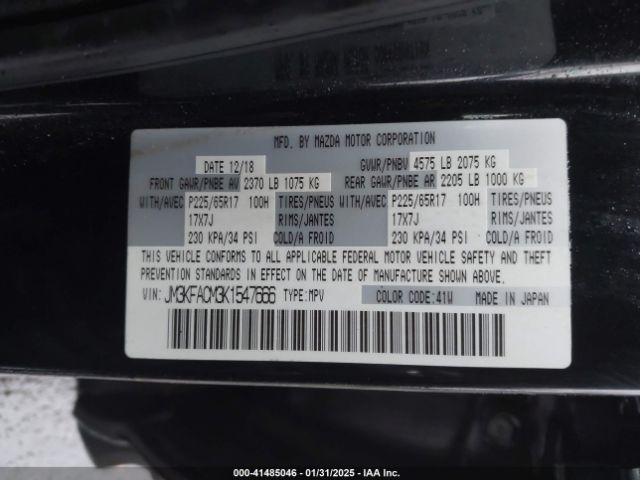 2019 MAZDA CX-5 JM3KFACM3K1547666 Photo 8