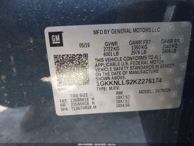 1GKKNLLS2KZ276174 GMC Acadia Sle-2