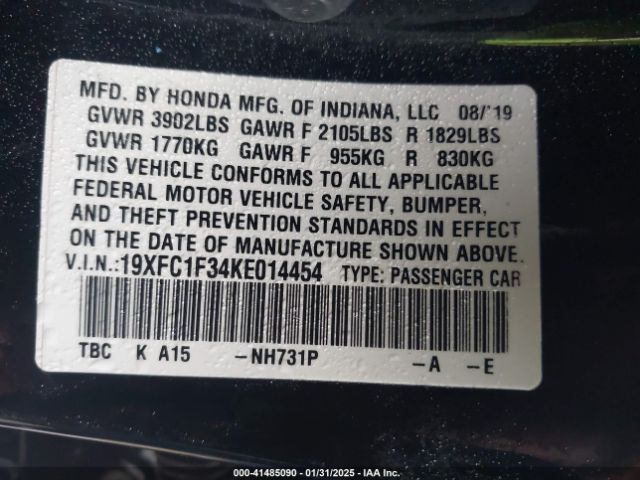 19XFC1F34KE014454 Honda CIVIC EX