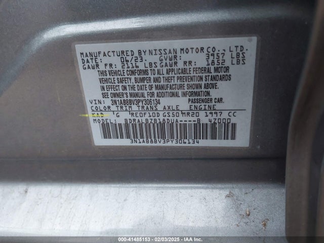 Nissan Sentra S Xtronic Cvt 2023 3N1AB8BV3PY306134 Image 9