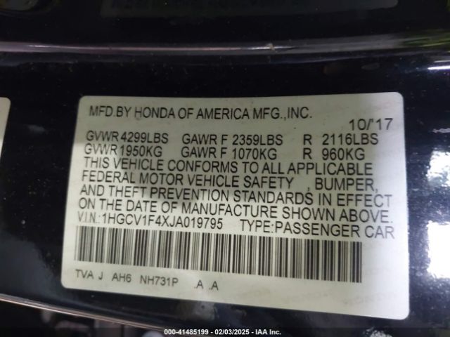 1HGCV1F4XJA019795 Honda ACCORD EX