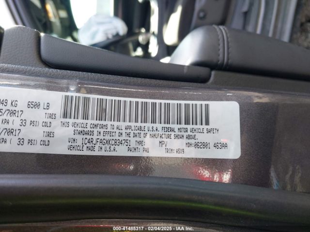 2019 JEEP GRAND CHEROKEE 1C4RJFAGXKC834751 Photo 8