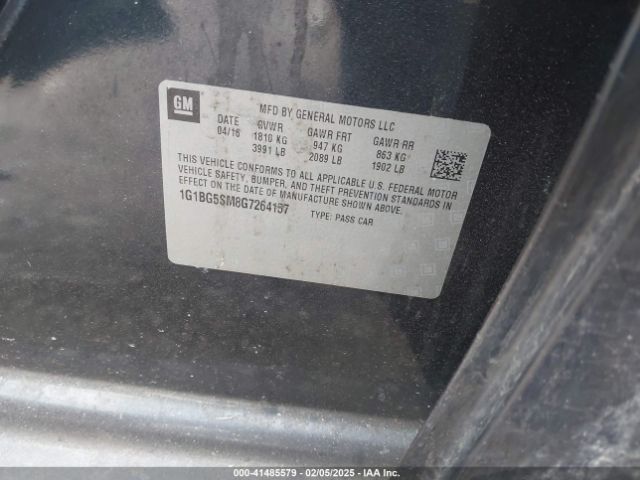 1G1BG5SM8G7264157 Chevrolet Cruze Premier Auto