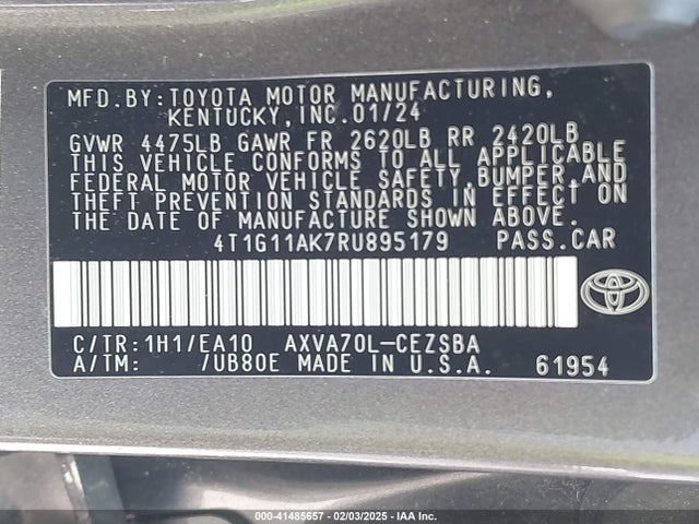 Toyota CAMRY SE 2024 4T1G11AK7RU895179 Image 9