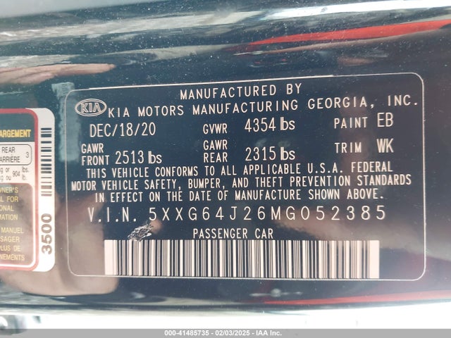 KIA K5 Gt-line 2021 5XXG64J26MG052385 Image 9