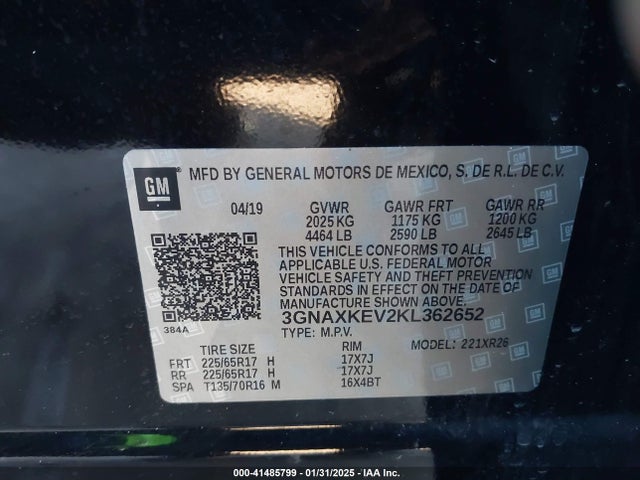 Chevrolet EQUINOX LT 2019 3GNAXKEV2KL362652 Image 9