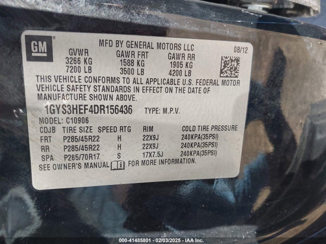 2013 CADILLAC ESCALADE ESV 1GYS3HEF4DR156436 Photo 8