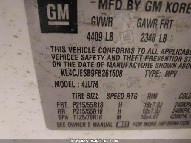KL4CJESB9FB261608 Buick Encore