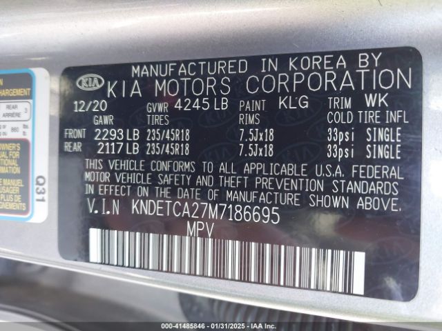 KNDETCA27M7186695 KIA Seltos Sx Turbo