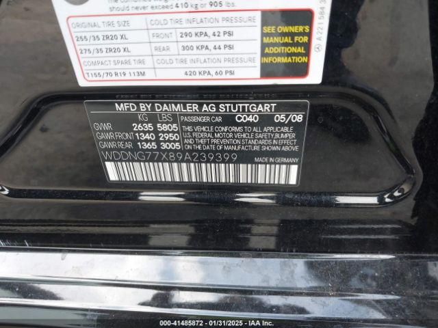 2009 MERCEDES-BENZ S 63 AMG WDDNG77X89A239399 Photo 8