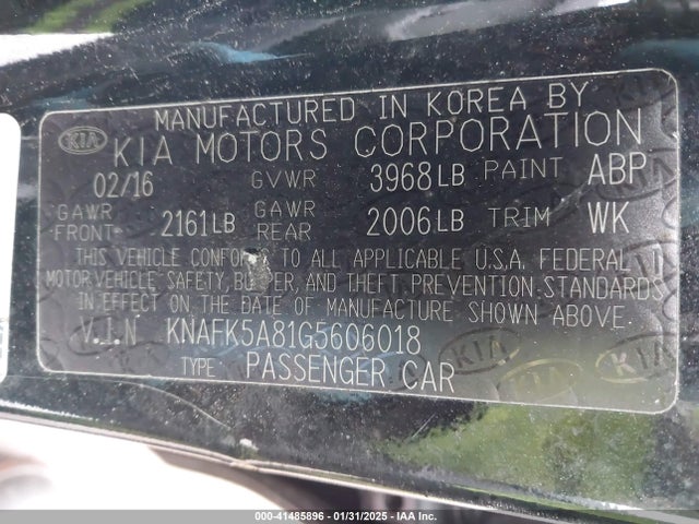 KIA Forte 5-door Lx 2016 KNAFK5A81G5606018 Image 9