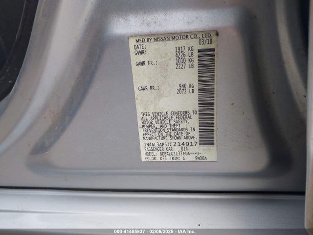 Nissan Altima 2.5 S 2018 1N4AL3AP5JC214917 Image 9