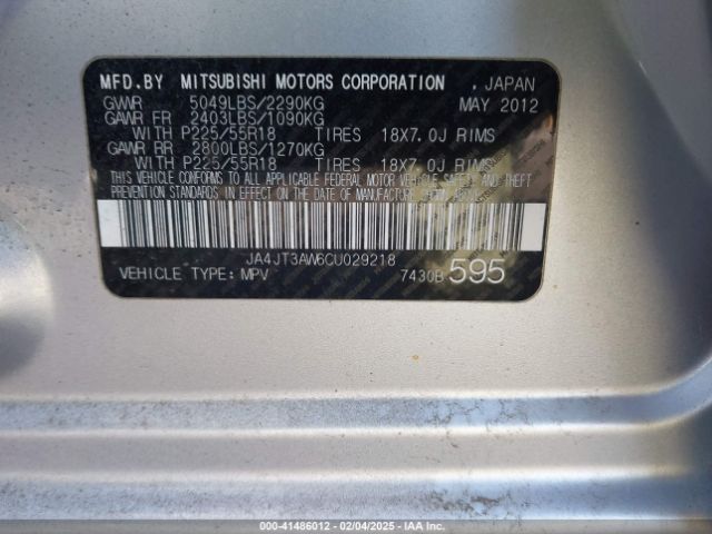 2012 MITSUBISHI OUTLANDER JA4JT3AW6CU029218 Photo 8