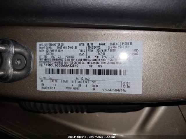 Ford ESCAPE SE 2021 1FMCU9G60MUA32540 Image 9