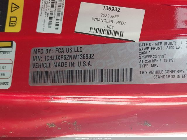 2022 JEEP WRANGLER 4XE 1C4JJXP62NW136932 Photo 8
