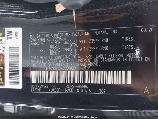 Toyota Highlander Xle 2021 5TDGZRBH6MS056829 Image 9