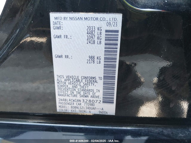 1N4BL4CW1RN328072 Nissan Altima Sr Intelligent Awd