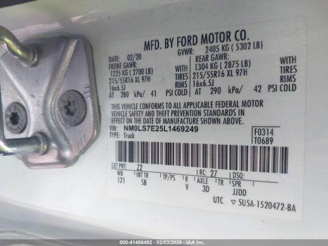 NM0LS7E25L1469249 Ford Transit Connect Xl Cargo Van