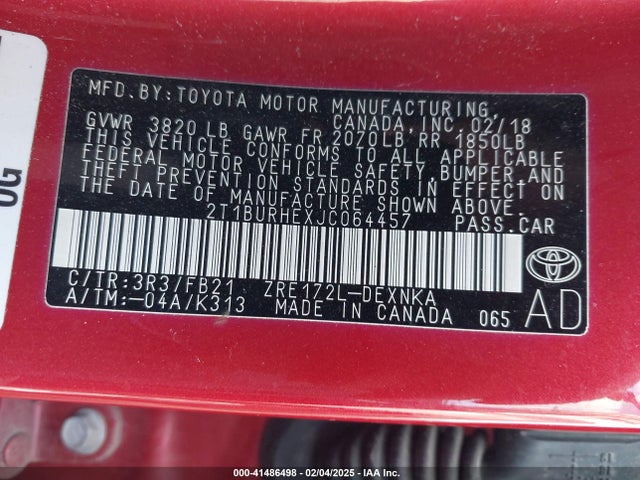 Toyota COROLLA LE 2018 2T1BURHEXJC064457 Image 9