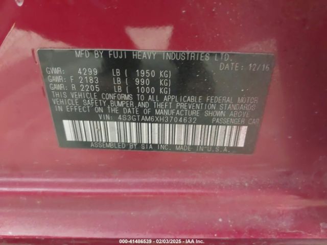 4S3GTAM6XH3704632 Subaru Impreza 2.0i Sport