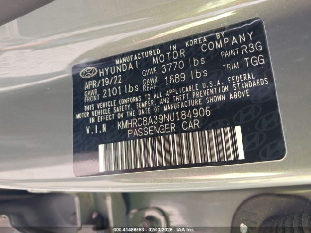 KMHRC8A39NU184906 Hyundai Venue Sel
