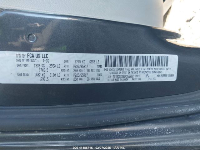 2C4RDGCG3GR352082 Dodge Grand Caravan Sxt