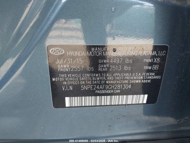 Hyundai SONATA SE 2016 5NPE24AF9GH281304 Image 9