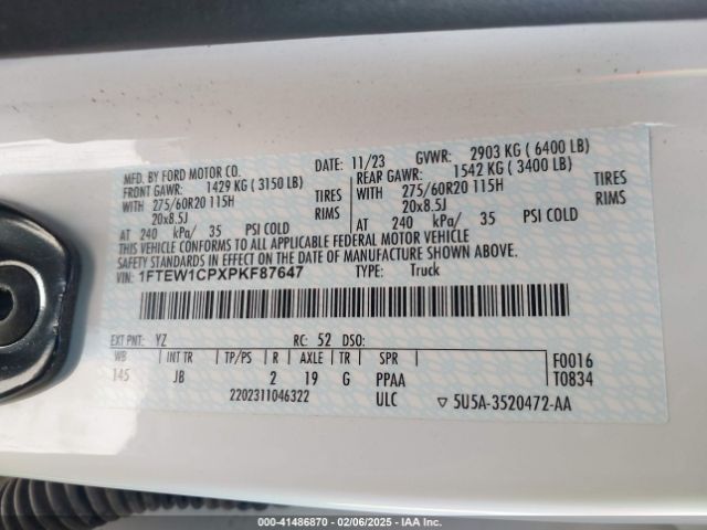 1FTEW1CPXPKF87647 Ford F-150 Xl