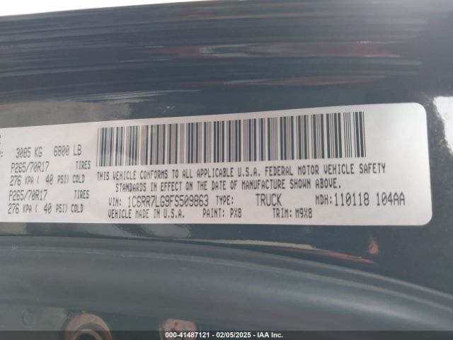 1C6RR7LG9FS509863 RAM 1500 Big Horn