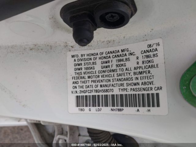 2HGFC2F78GH568070 Honda CIVIC EX