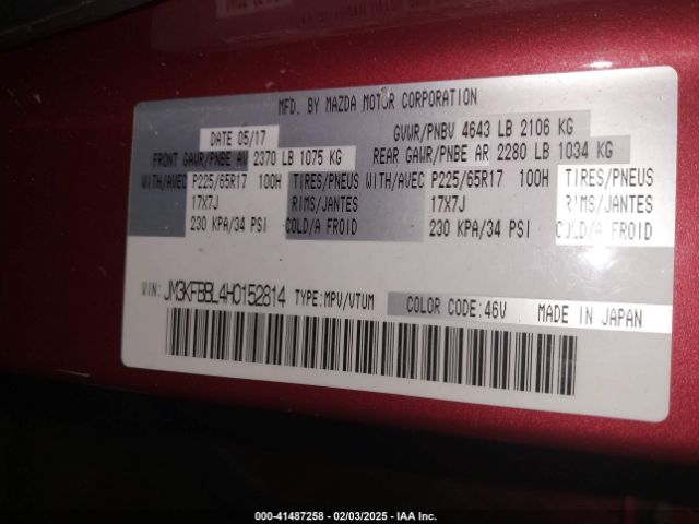 JM3KFBBL4H0152814 Mazda CX-5 SPORT