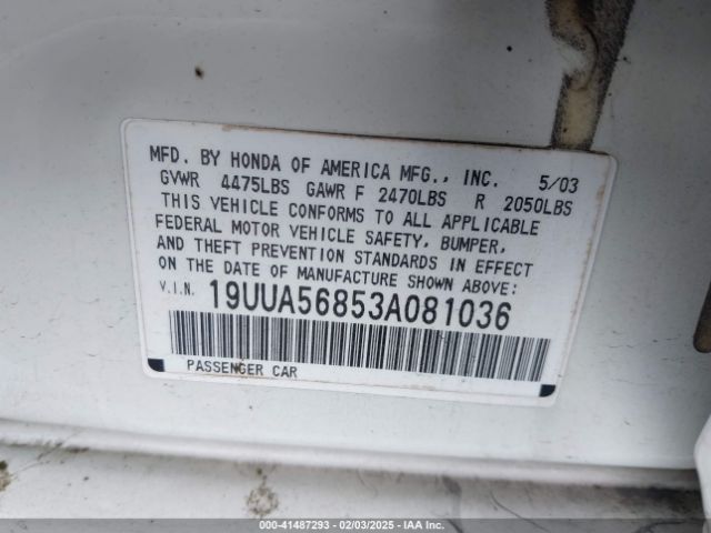 2003 ACURA TL 19UUA56853A081036 Photo 8