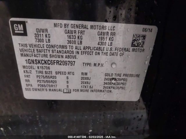 1GNSKCKC6FR209797 Chevrolet Tahoe Ltz