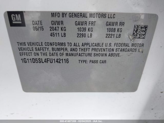 1G11D5SL4FU142116 Chevrolet MALIBU 2LT